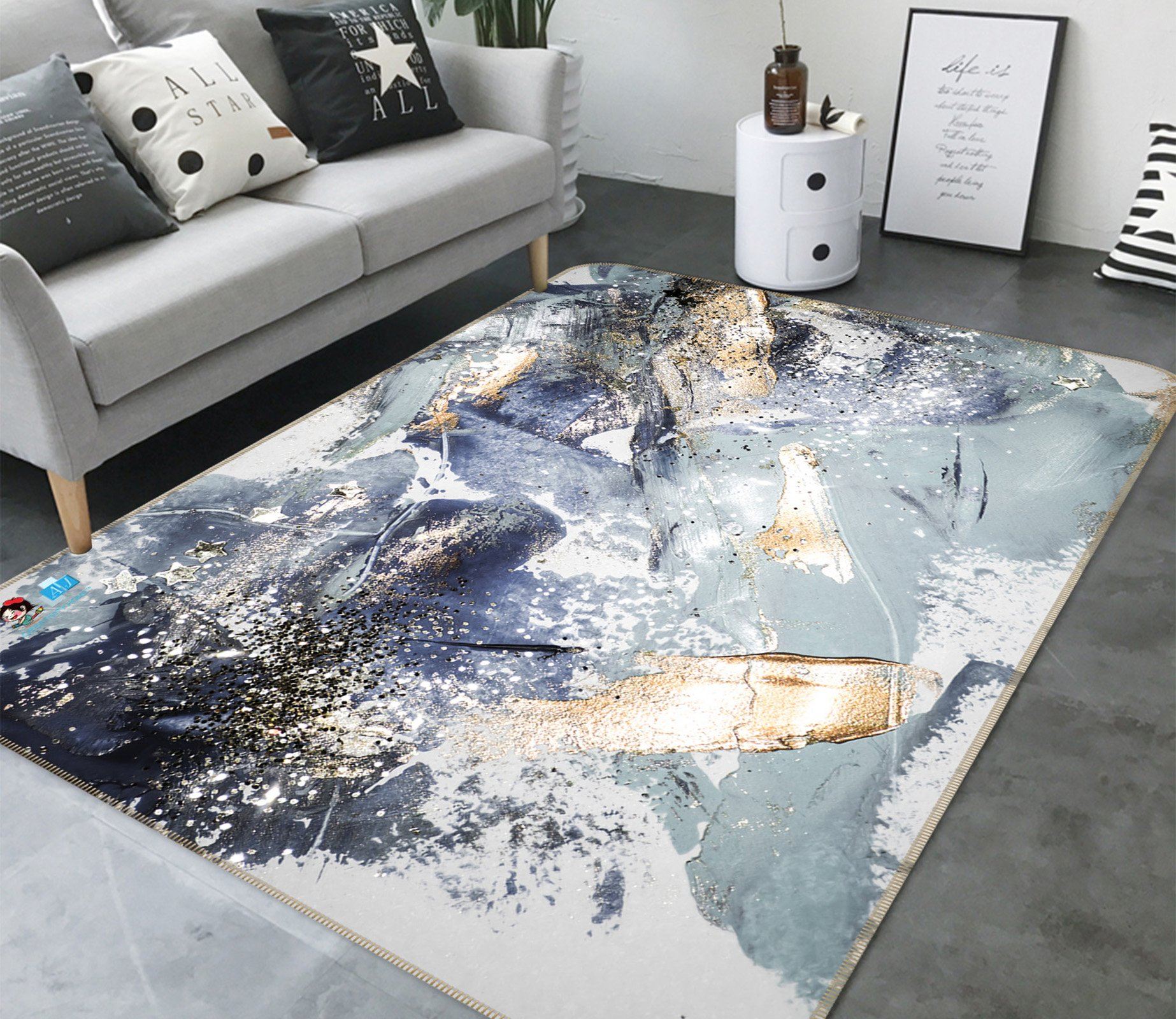 3D White Dot Texture 58 Non Slip Rug Mat Mat AJ Creativity Home 