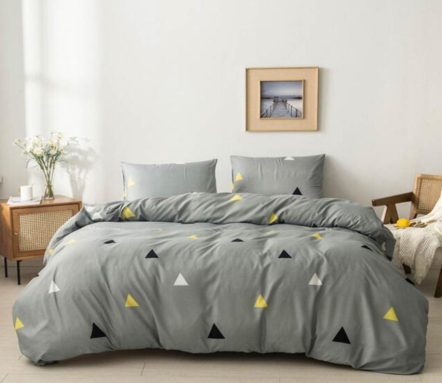 3D Gray Background Triangle 7082 Bed Pillowcases Quilt