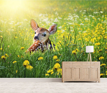 3D Daisy Deer 151 Wall Murals Wallpaper AJ Wallpaper 2 