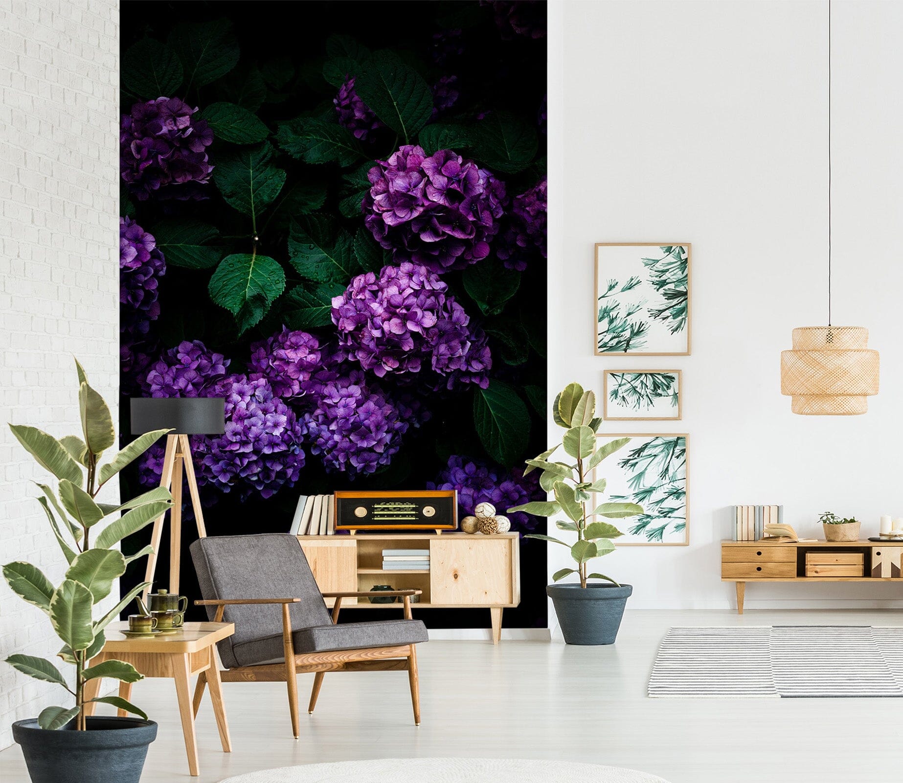 3D Purple Flower Ball 1399 Noirblanc777 Wall Mural Wall Murals Wallpaper AJ Wallpaper 2 