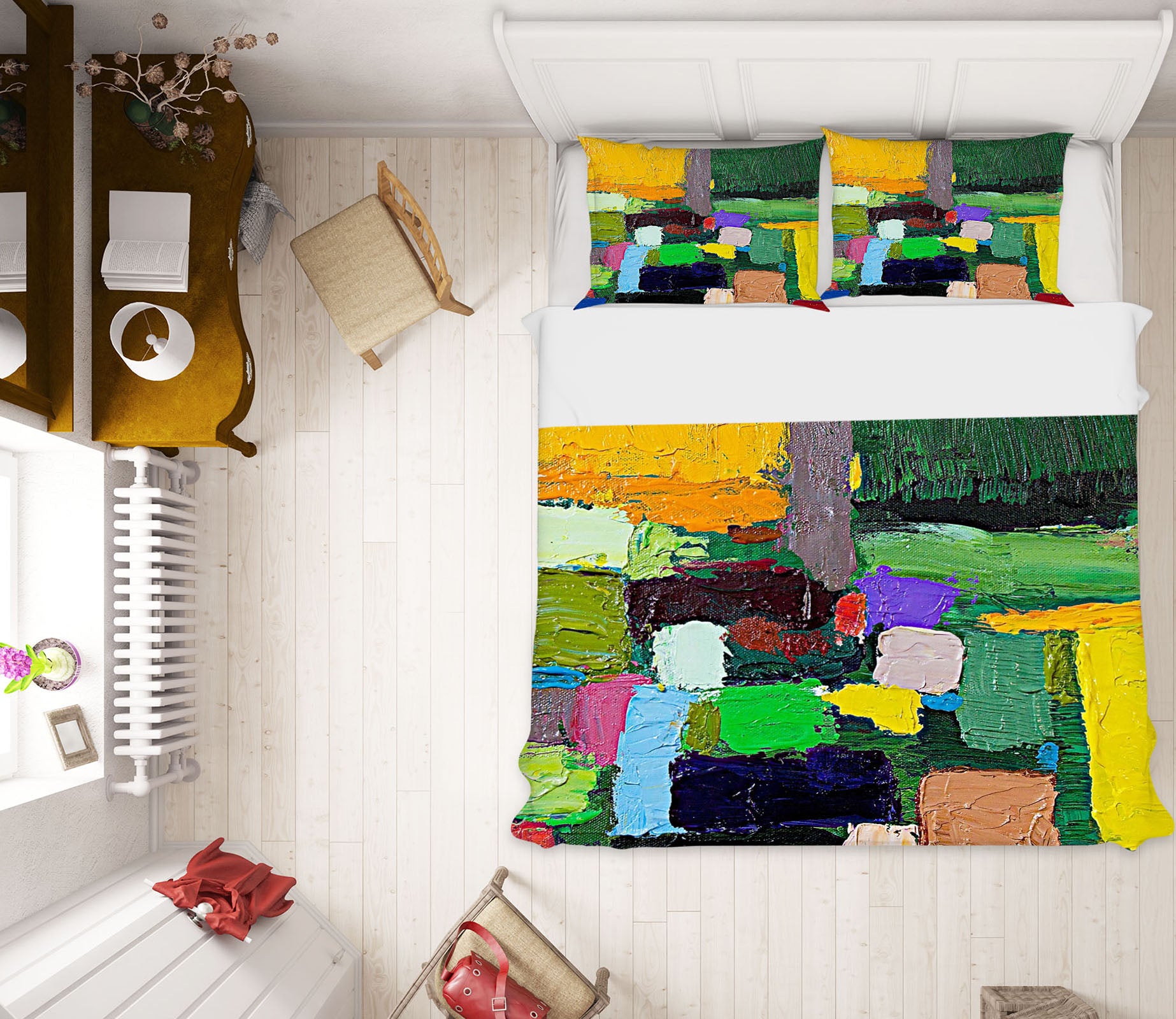 3D Green Pigment 1068 Allan P. Friedlander Bedding Bed Pillowcases Quilt