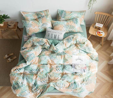 3D Striped Leaves 7071 Bed Pillowcases Quilt