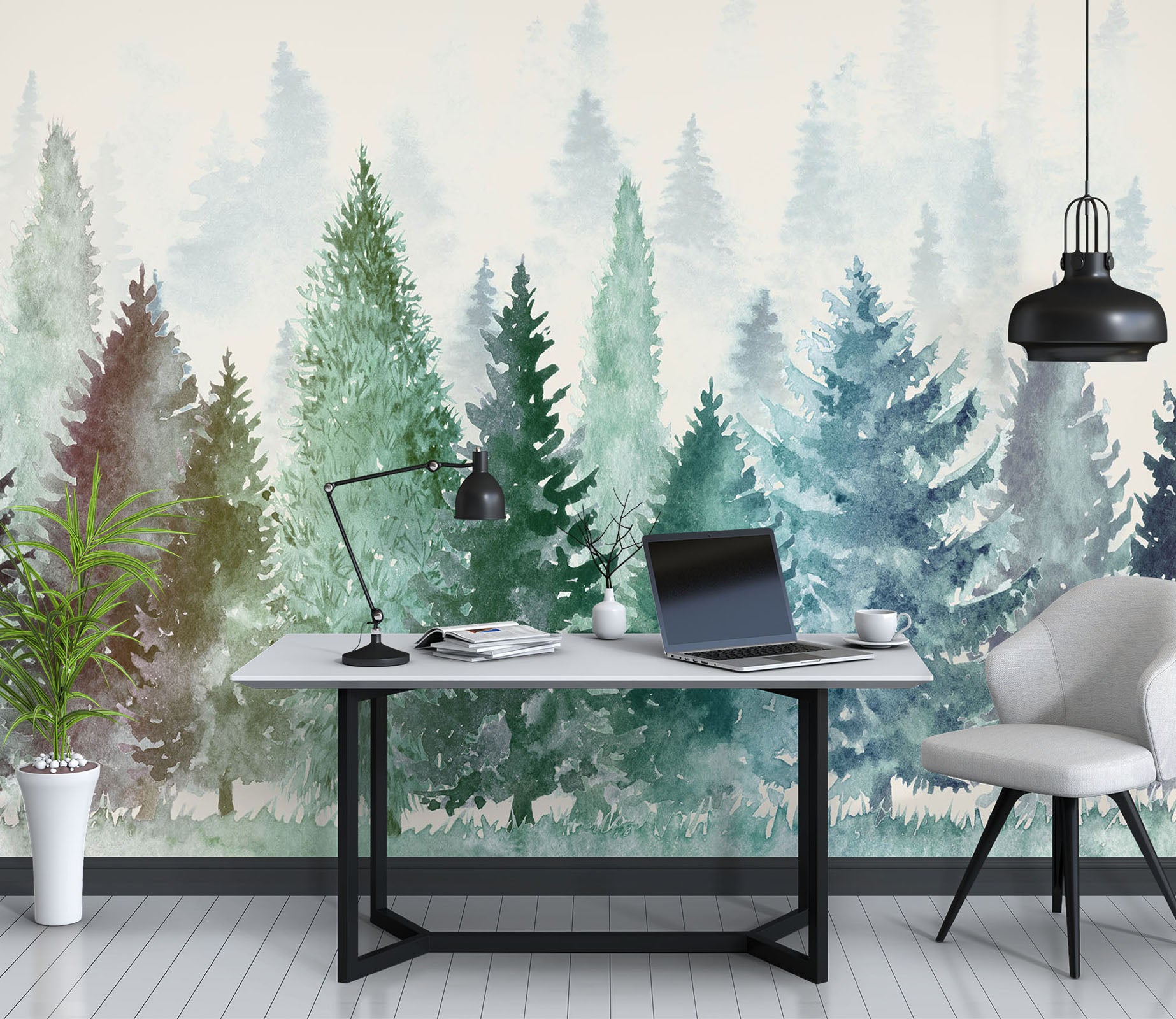 3D Cypress Forest 1055 Wall Murals