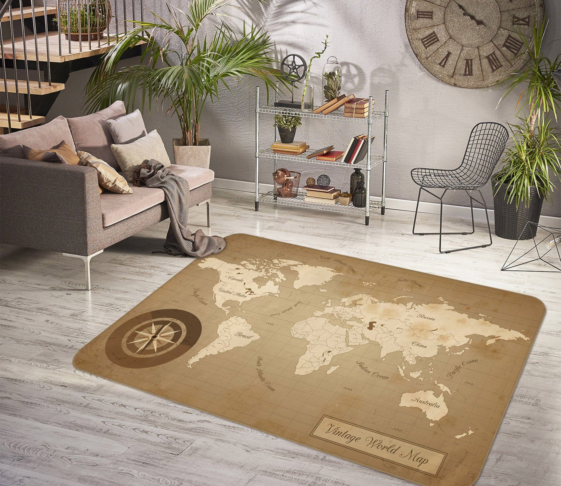 3D Reflection 326 World Map Non Slip Rug Mat Mat AJ Creativity Home 