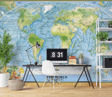 3D World Map 1103 Wall Murals