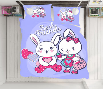3D Rabbit 58208 Bed Pillowcases Quilt