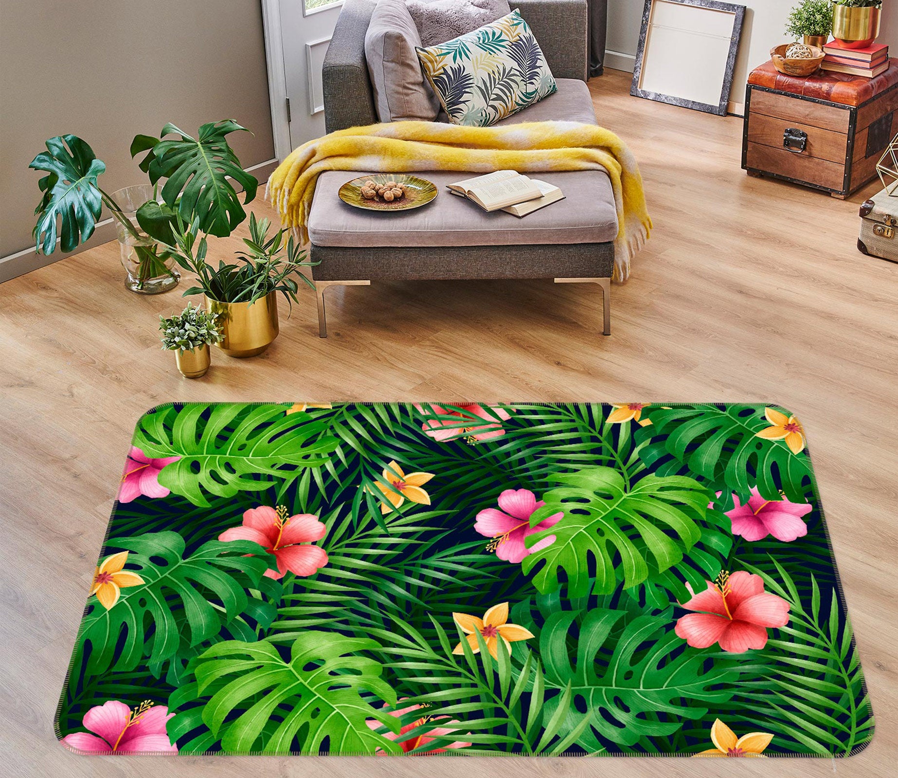 3D Leaves 30085 Non Slip Rug Mat