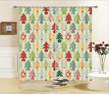 3D Colored Christmas Tree 72 Curtains Drapes Curtains AJ Creativity Home 