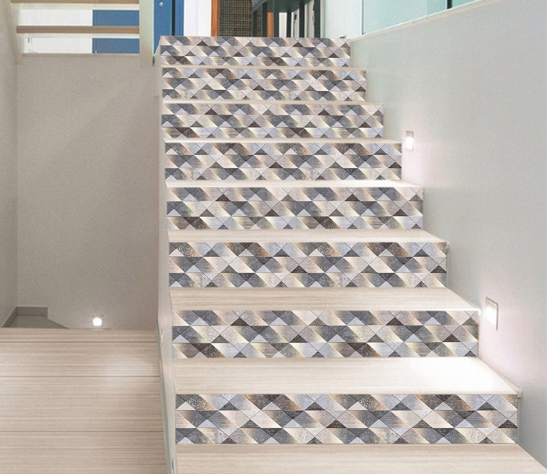 3D Shiny Mosaic 0006 Marble Tile Texture Stair Risers Wallpaper AJ Wallpaper 