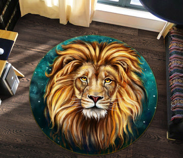 3D Lion 37210 Animal Round Non Slip Rug Mat
