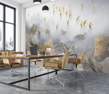 3D Golden Bird 1432 Wall Murals Wallpaper AJ Wallpaper 2 
