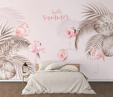 3D Pink Flamingo 1621 Wall Murals Wallpaper AJ Wallpaper 2 