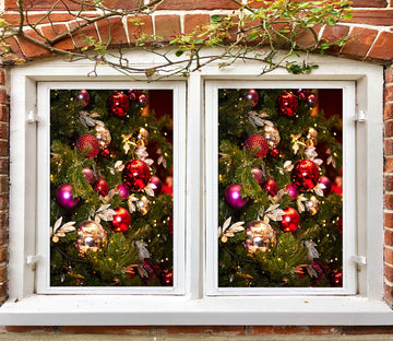 3D Ball Pendant 43019 Christmas Window Film Print Sticker Cling Stained Glass Xmas