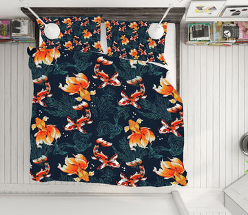 3D Orange Koi 189 Uta Naumann Bedding Bed Pillowcases Quilt Quiet Covers AJ Creativity Home 