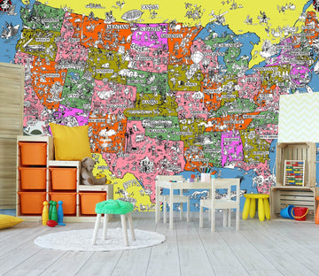 3D Color Graffiti 2006 World Map Wall Murals Wallpaper AJ Wallpaper 2 