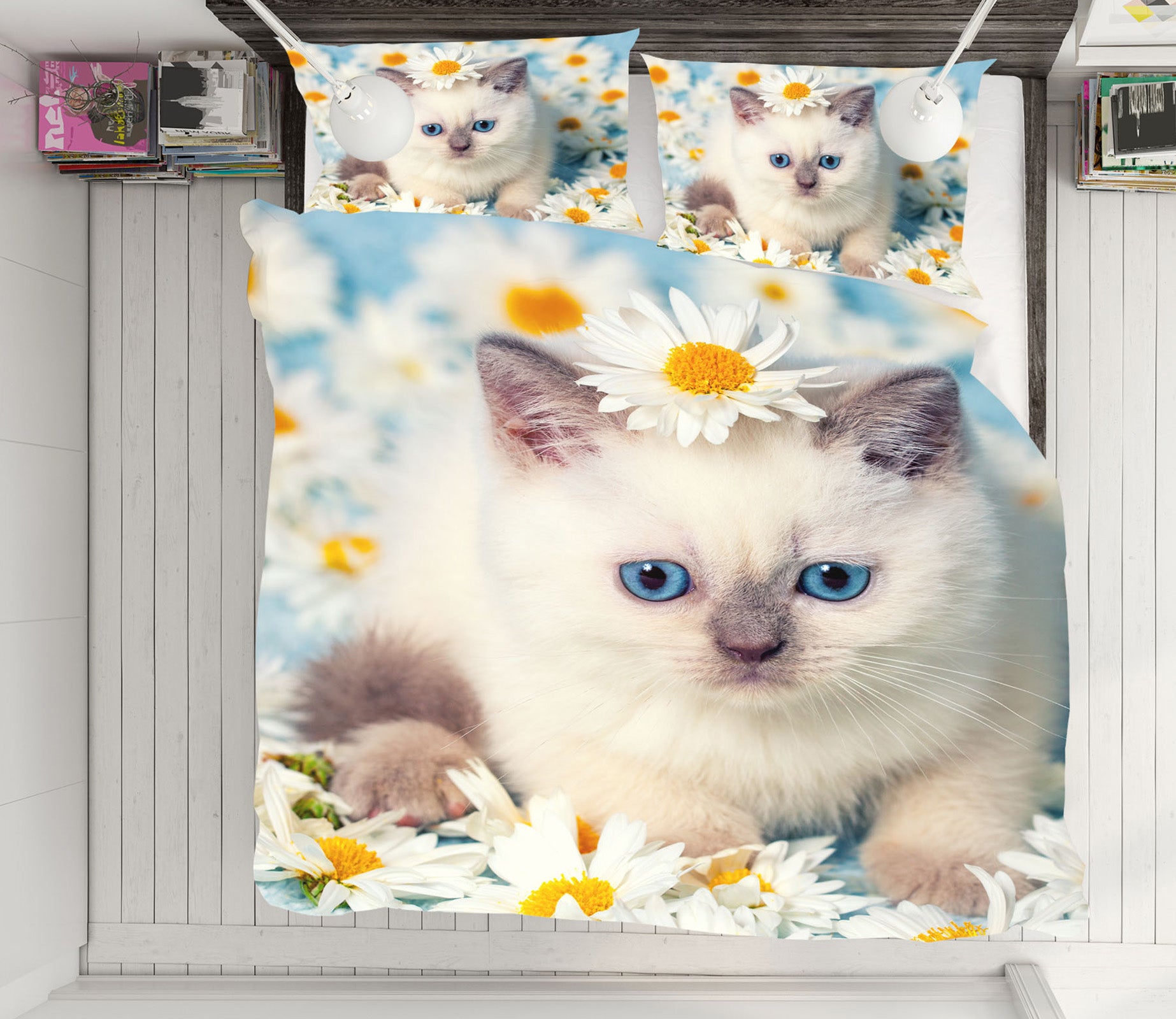 3D Cat Little Daisy 14212 Bed Pillowcases Quilt