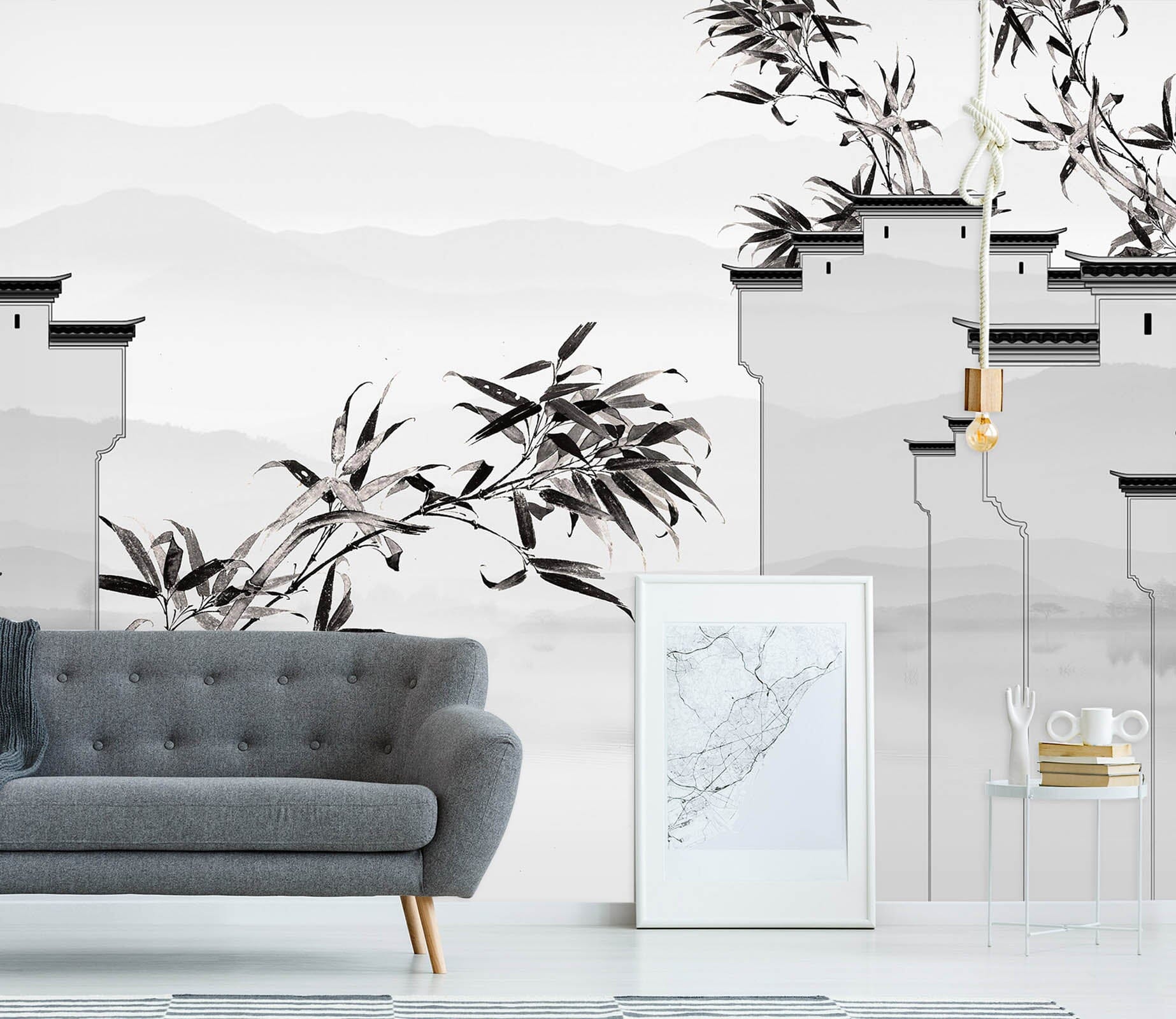 3D Black Bamboo Forest 1596 Wall Murals Wallpaper AJ Wallpaper 2 