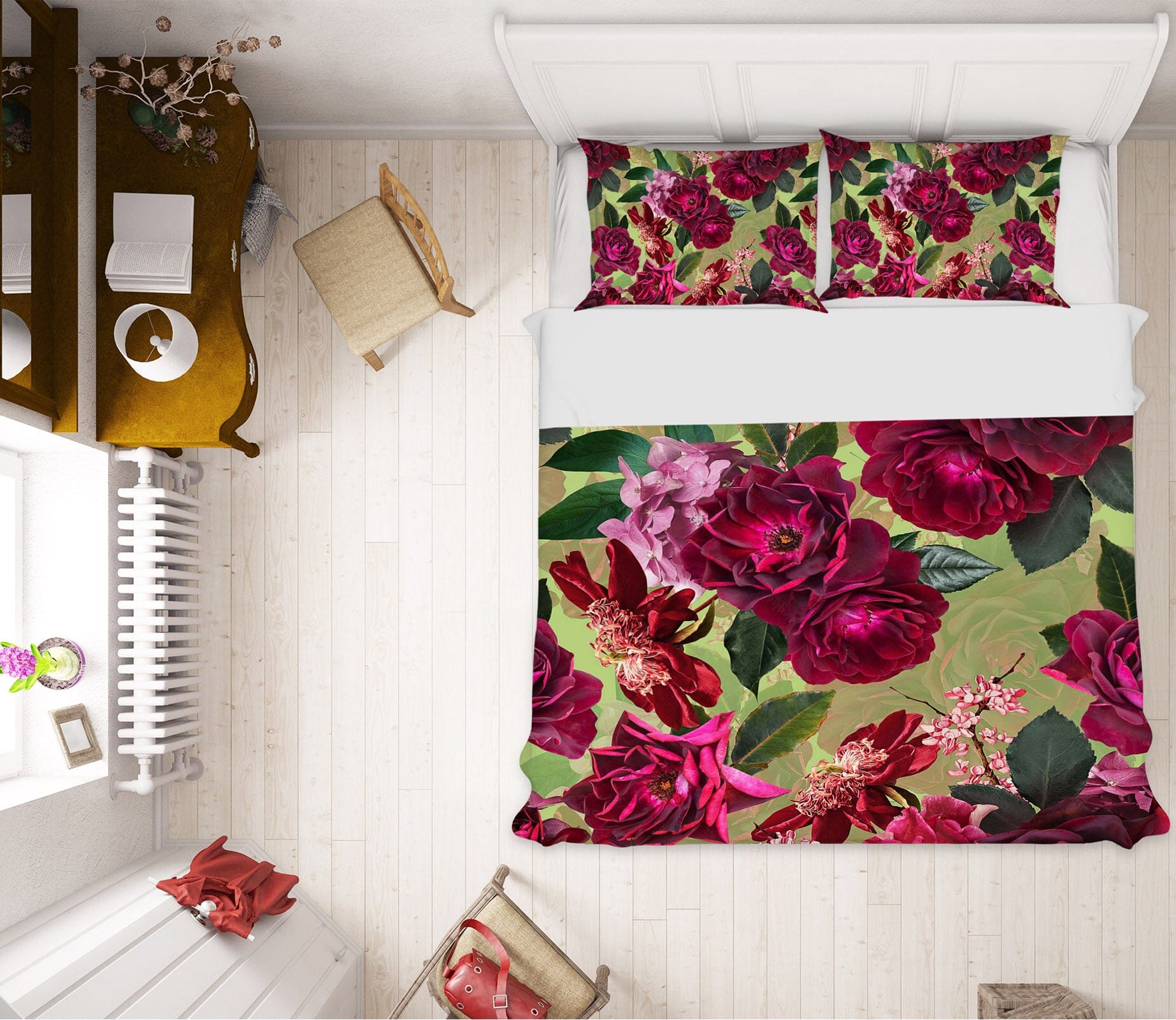 3D Red Rose Growing 163 Uta Naumann Bedding Bed Pillowcases Quilt Quiet Covers AJ Creativity Home 