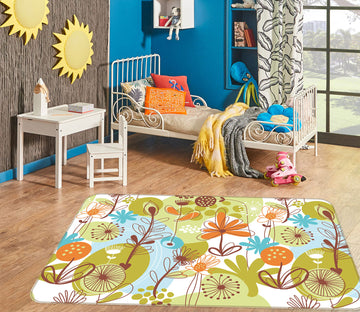 3D Abstract Flower Pattern 76009 Non Slip Rug Mat