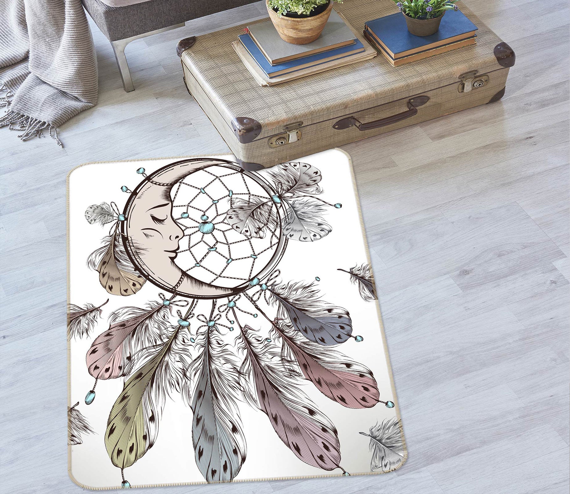 3D Moon Dream Catcher 37115 Non Slip Rug Mat