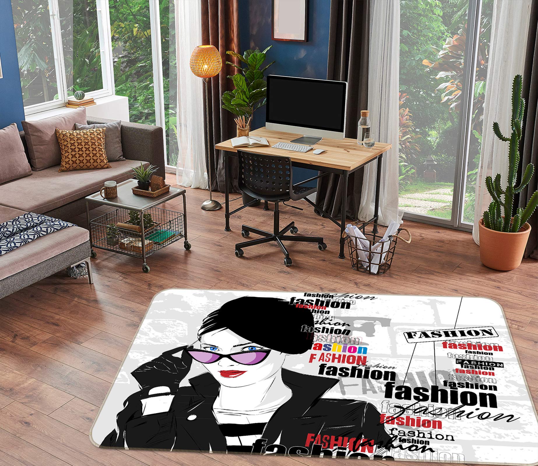 3D Fashion Woman 77031 Non Slip Rug Mat