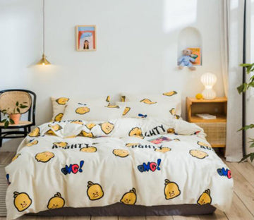 3D Cartoon Chicken Head 17065 Bed Pillowcases Quilt