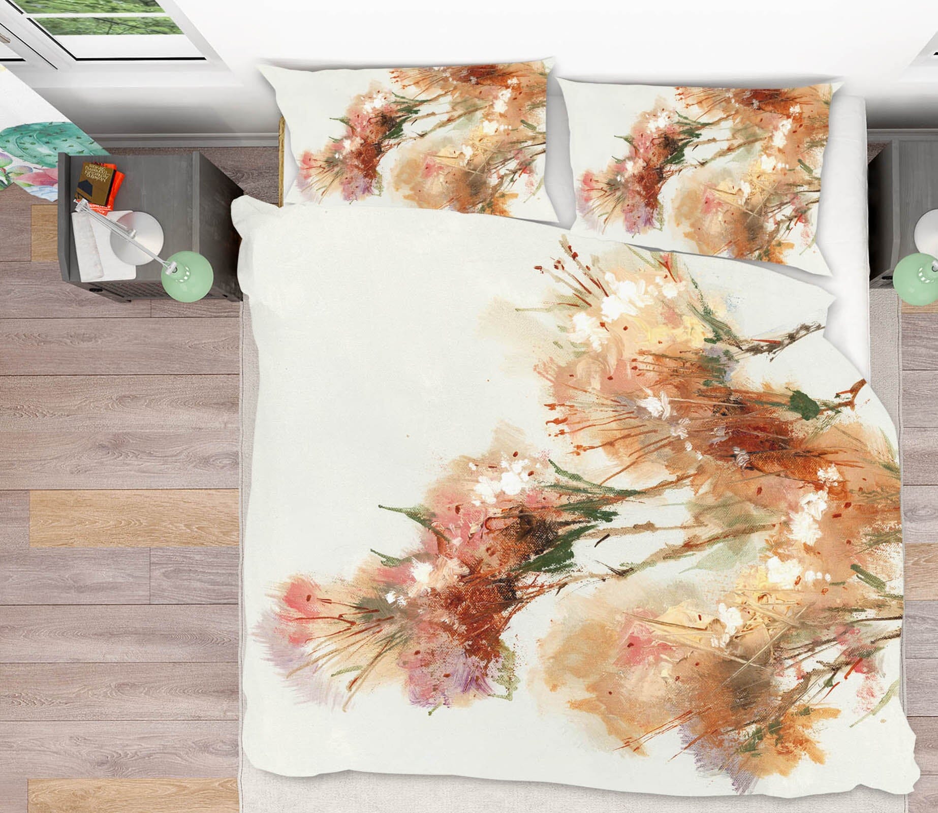 3D Pink Flower 2003 Anne Farrall Doyle Bedding Bed Pillowcases Quilt Quiet Covers AJ Creativity Home 