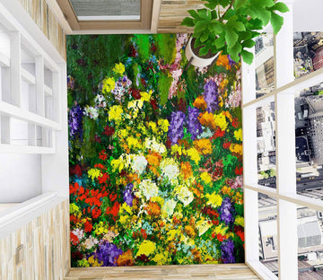 3D Colorful Flowers 9695 Allan P. Friedlander Floor Mural