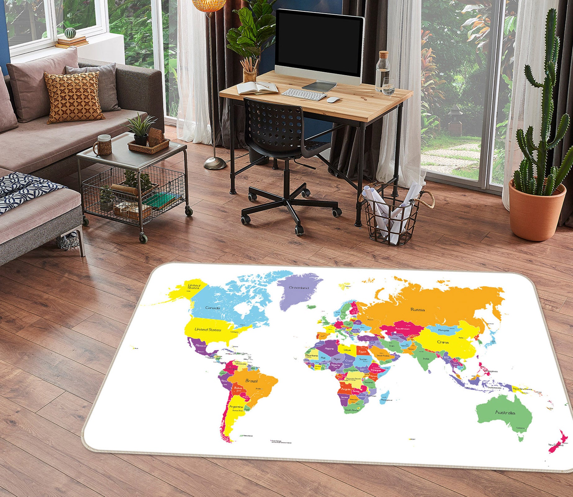 3D Map Pattern 35075 Non Slip Rug Mat