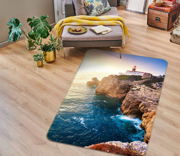 3D Seaside Cliff 26211 Non Slip Rug Mat