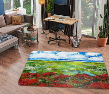 3D Flowers Lake 1101 Allan P. Friedlander Rug Non Slip Rug Mat Mat AJ Creativity Home 