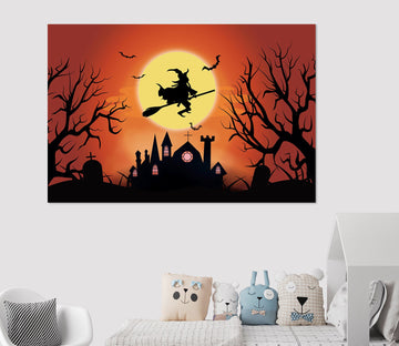 3D Moon Witch Villa 017 Halloween Wall Stickers Wallpaper AJ Wallpaper 2 