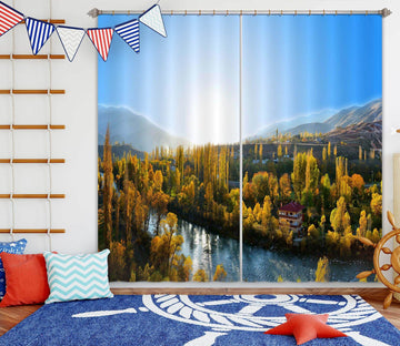 3D Forest River 110 Curtains Drapes Wallpaper AJ Wallpaper 
