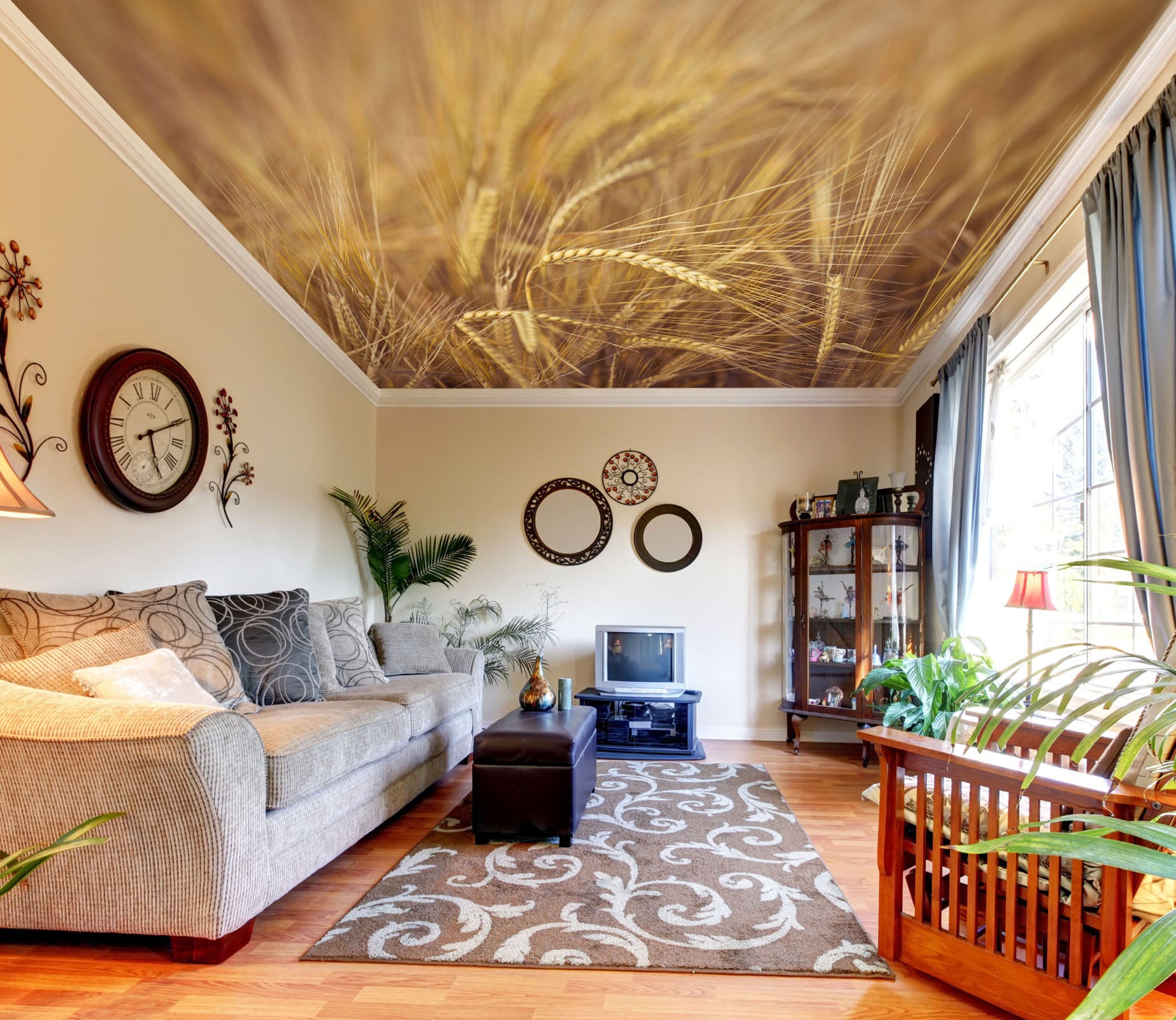 3D Yellow Wheat Field 2558 Assaf Frank Ceiling Wallpaper Murals