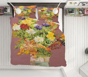 3D Vase Chrysanthemum 1088 Allan P. Friedlander Bedding Bed Pillowcases Quilt Quiet Covers AJ Creativity Home 