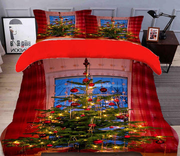 3D Christmas Tree 45198 Christmas Quilt Duvet Cover Xmas Bed Pillowcases