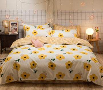 3D Yellow Flowers 40293 Bed Pillowcases Quilt