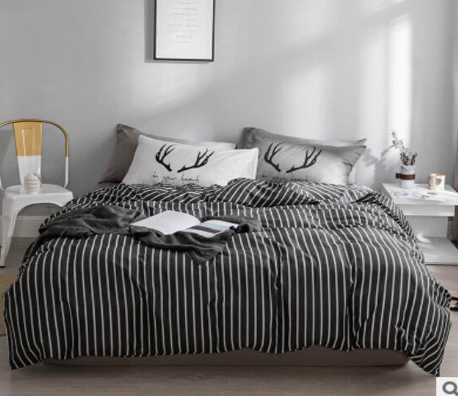 3D Black Vertical Stripes 20246 Bed Pillowcases Quilt