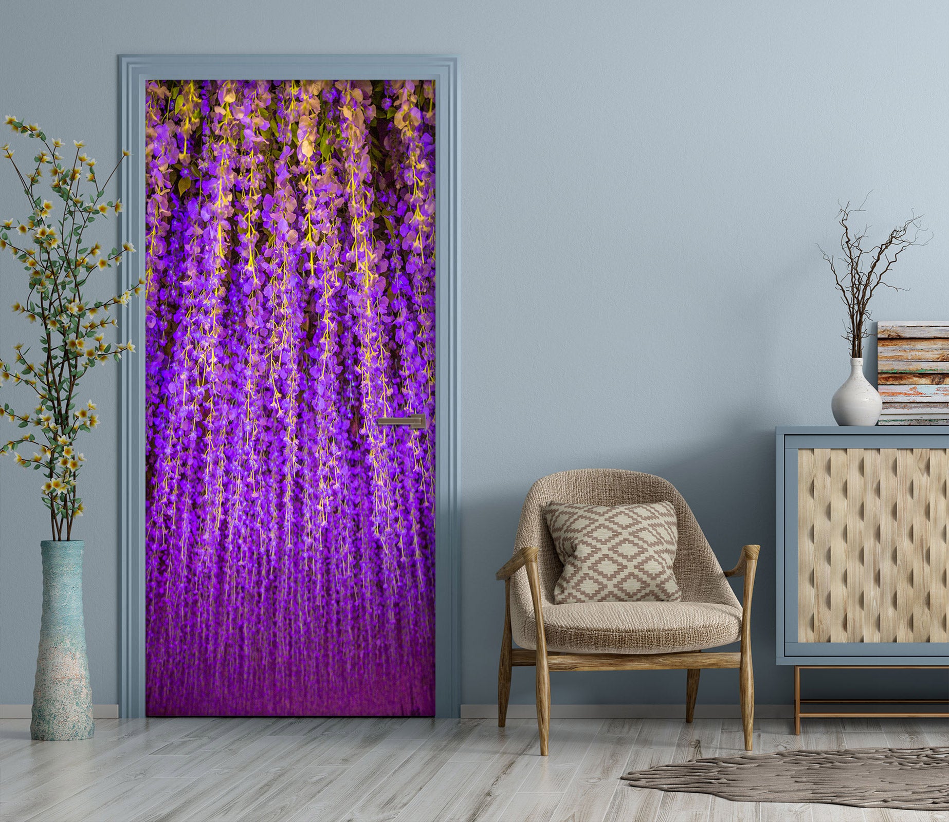 3D Wisteria Flowers 25050 Door Mural