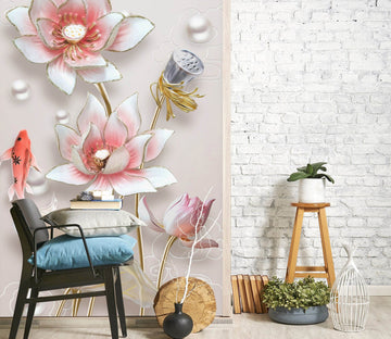 3D Pearl Lotus 1850 Wall Murals Wallpaper AJ Wallpaper 2 