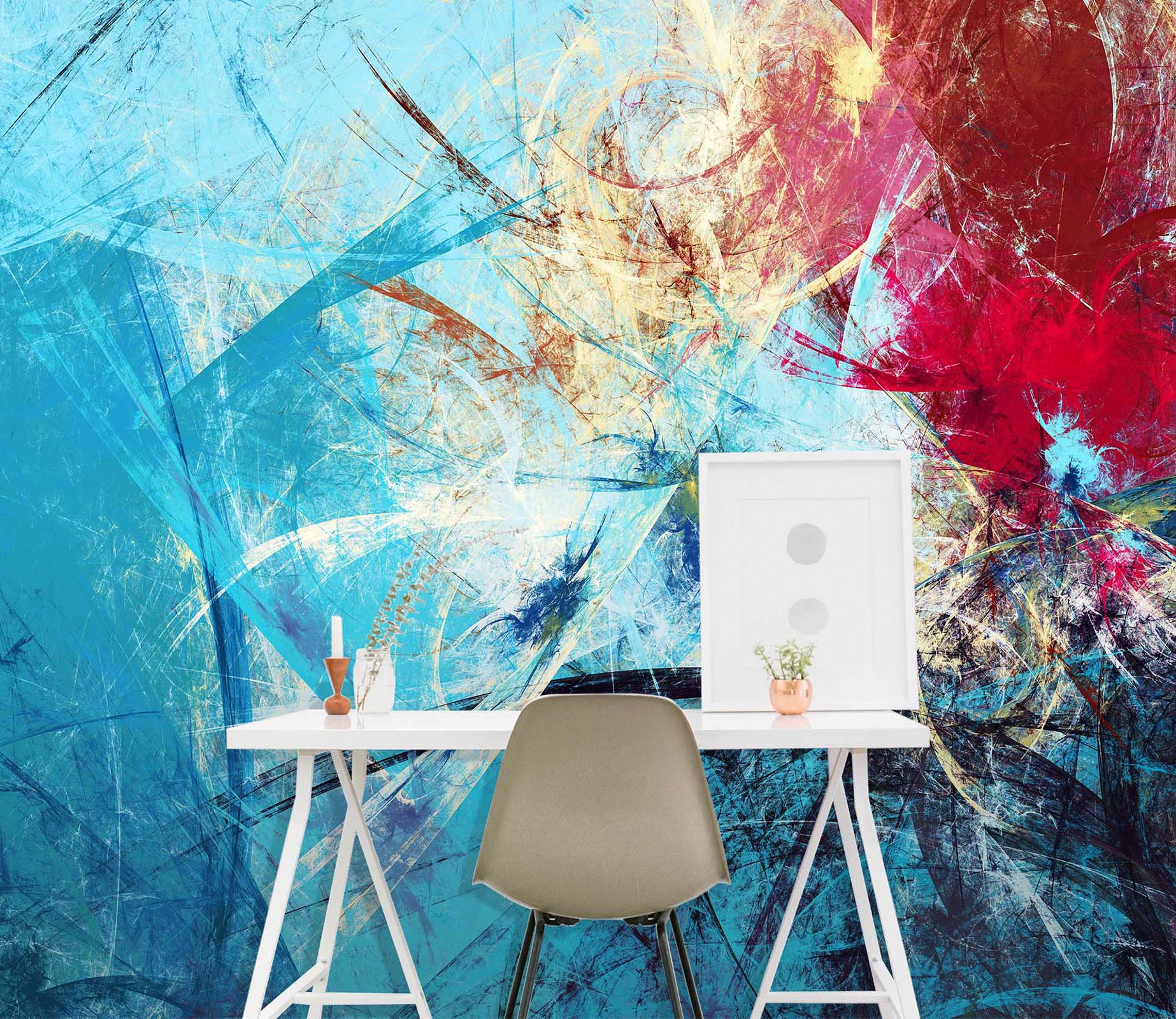 3D Cold Blue Pattern 498 Wall Murals