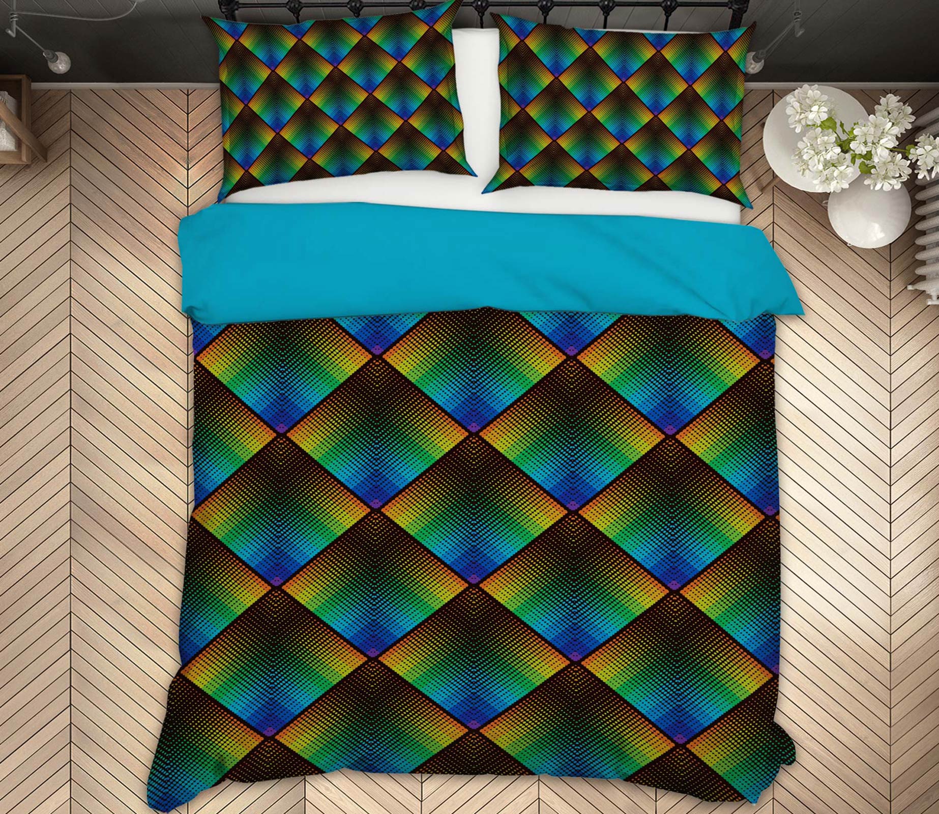 3D Diamond 14004 Bed Pillowcases Quilt