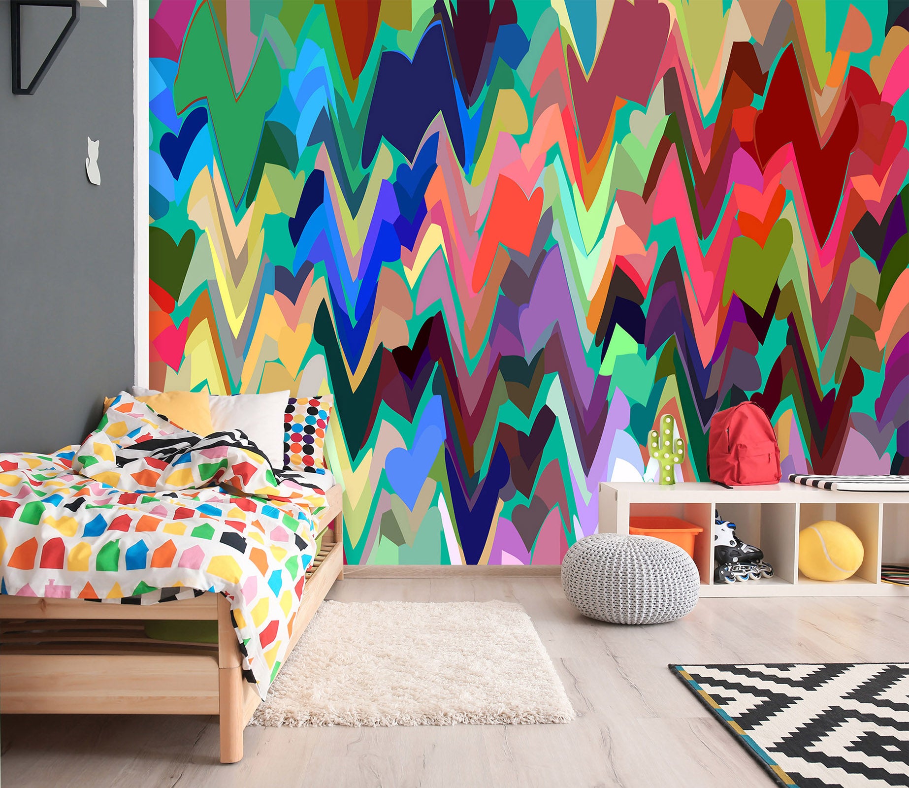 3D Color Wavy 70124 Shandra Smith Wall Mural Wall Murals