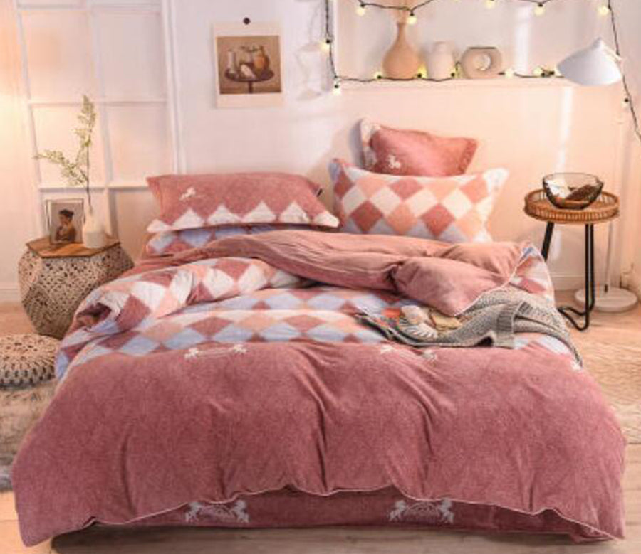 3D Pink Diamond Lattice 20062 Bed Pillowcases Quilt