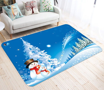 3D Snow Tree Stars 029 Non Slip Rug Mat Mat AJ Creativity Home 