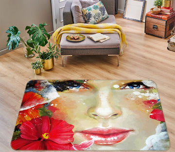 3D Flower Girl 77115 Non Slip Rug Mat