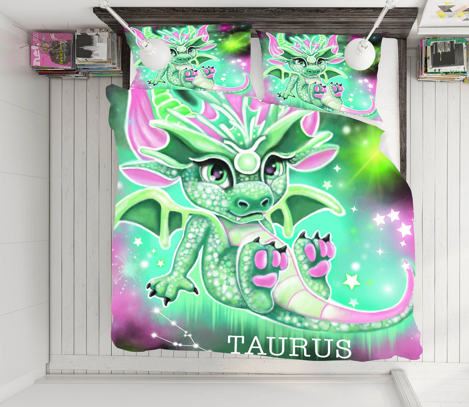 3D Green Dragon Taurus 8617 Sheena Pike Bedding Bed Pillowcases Quilt Cover Duvet Cover