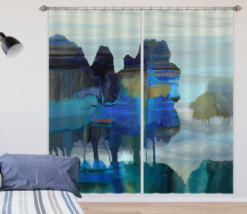 3D Blue Lake 067 Michael Tienhaara Curtain Curtains Drapes Curtains AJ Creativity Home 