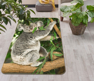 3D Koala Leaves 182 Animal Non Slip Rug Mat