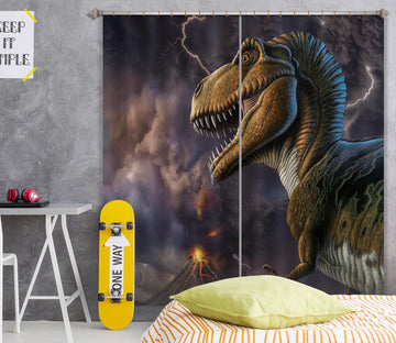 3D Dinosaur Flash 077 Jerry LoFaro Curtain Curtains Drapes Curtains AJ Creativity Home 